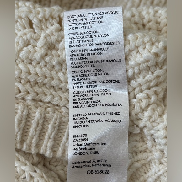 Anthropologie Cozy Cream Knit Layered Ribbed Sweater - Picture 11 of 11